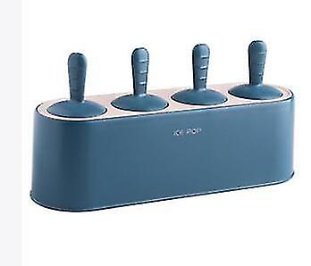 Ice Cream Maker Freezer Bowls 4 Hole Silicone Ice Mould Ice Cube Tray Mold Dessert Ice Cream Mold With Popsicle 22*7*6.5cm Blue