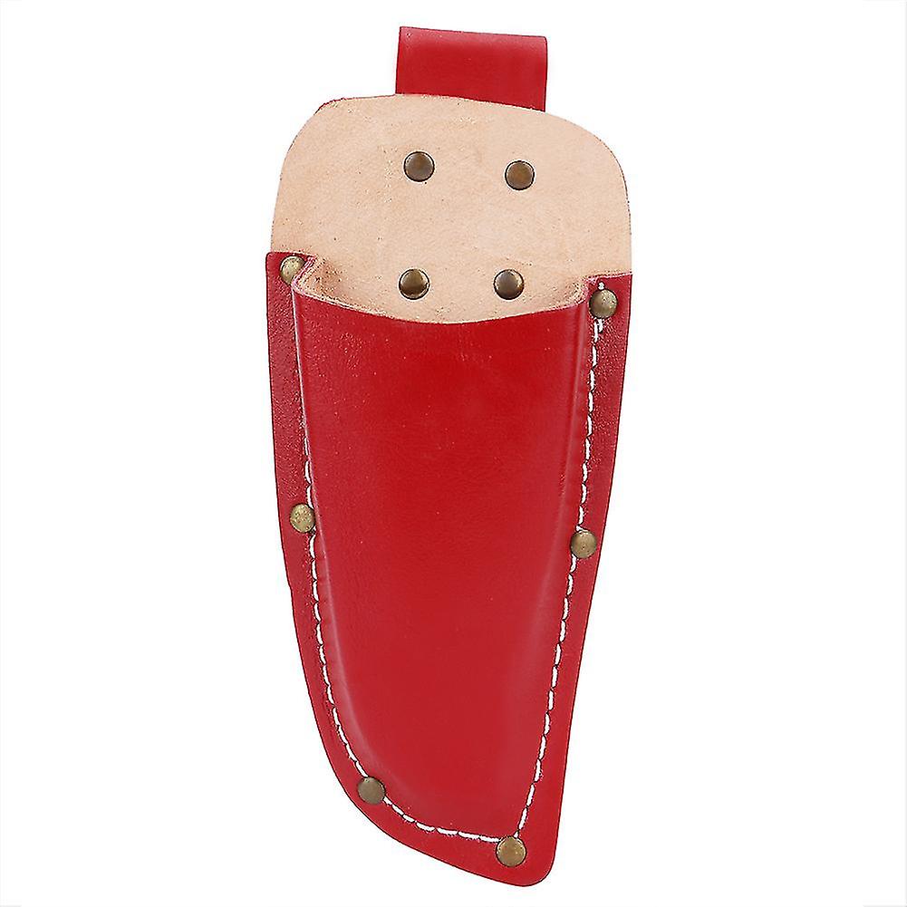 Gardening Pruning Tool Bag Cowhide Pliers Shears Scissors Cover (Red)