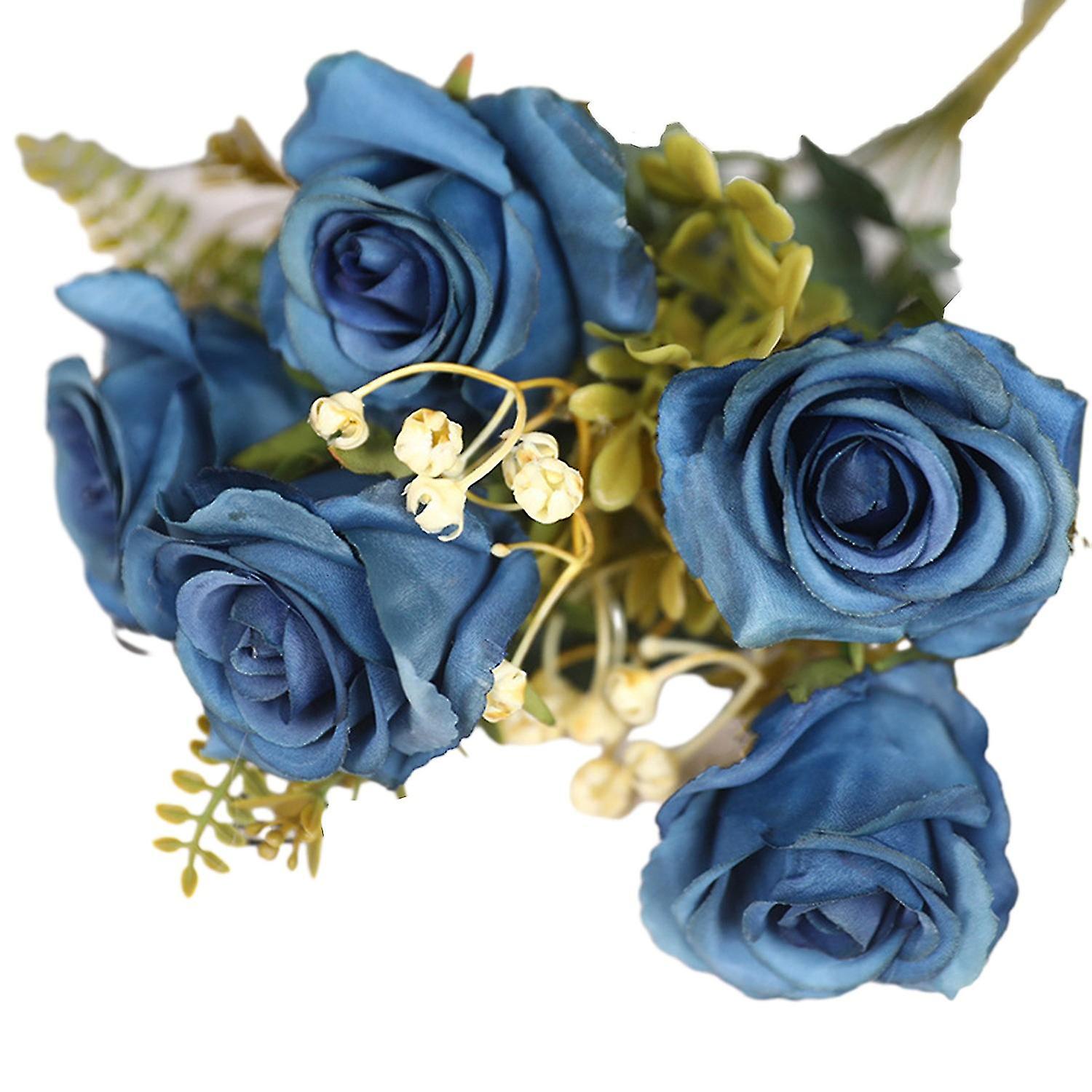Artificial Flowers 7 Heads of Small Roses Realistic No Maintenance Required Non-fading Long-lasting