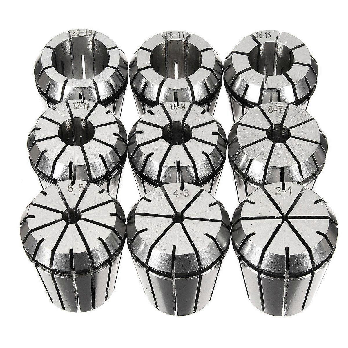 9Pcs 2-20mm Er32 Precision Spring Collet For Cnc Milling Lathe Tool