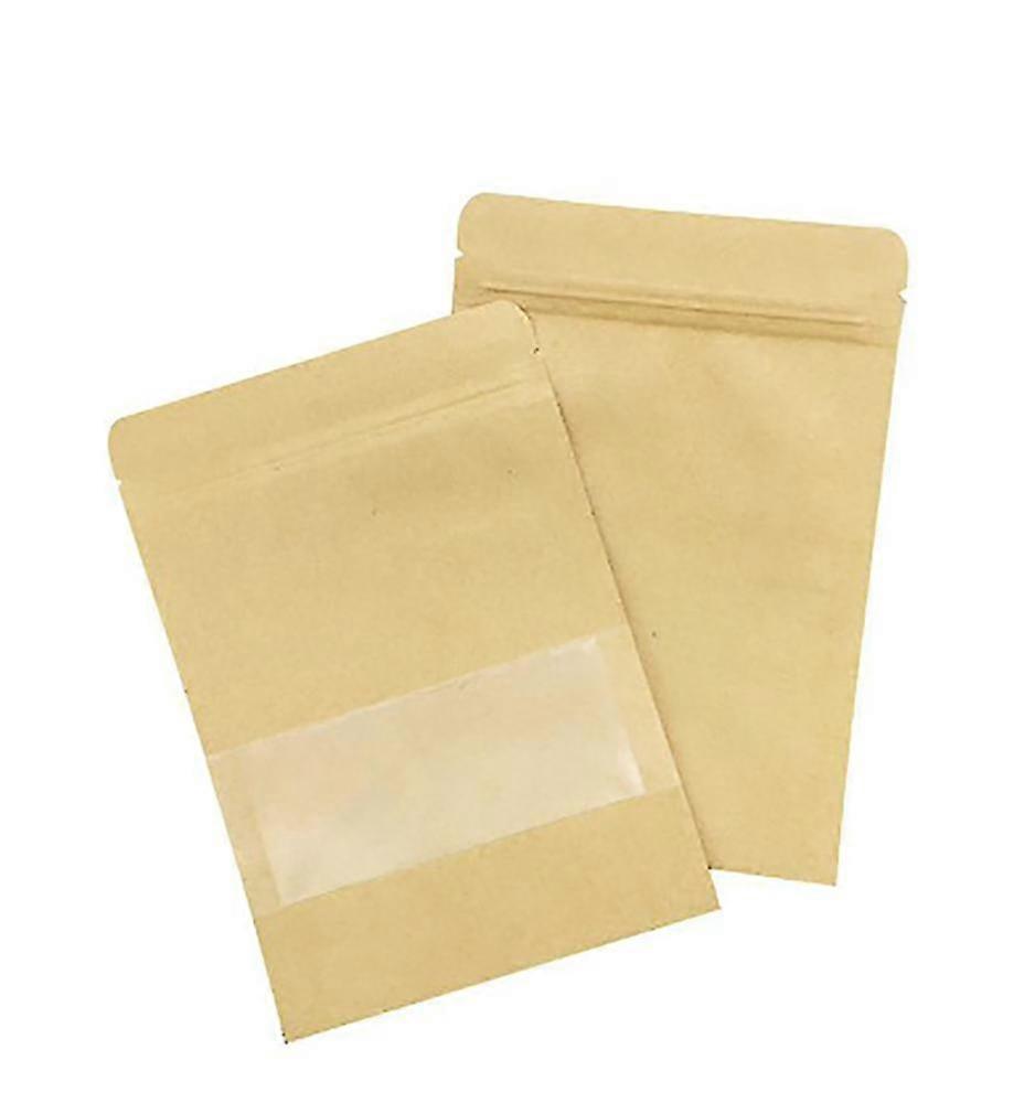 50pcs kraft paper bag with zipper Small paper bag with window