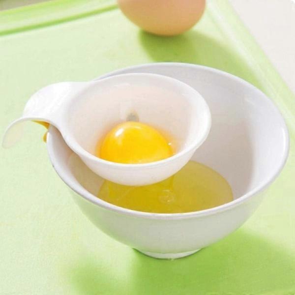 Mini Yolk White Separator, White Plastic Silicone Egg Separator for Cooking