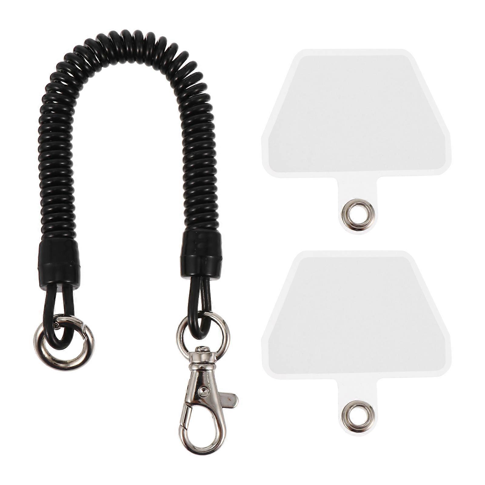 Phone Lanyard Tether Elastic Coiled Stretchy Strap with Tab for Smartphone