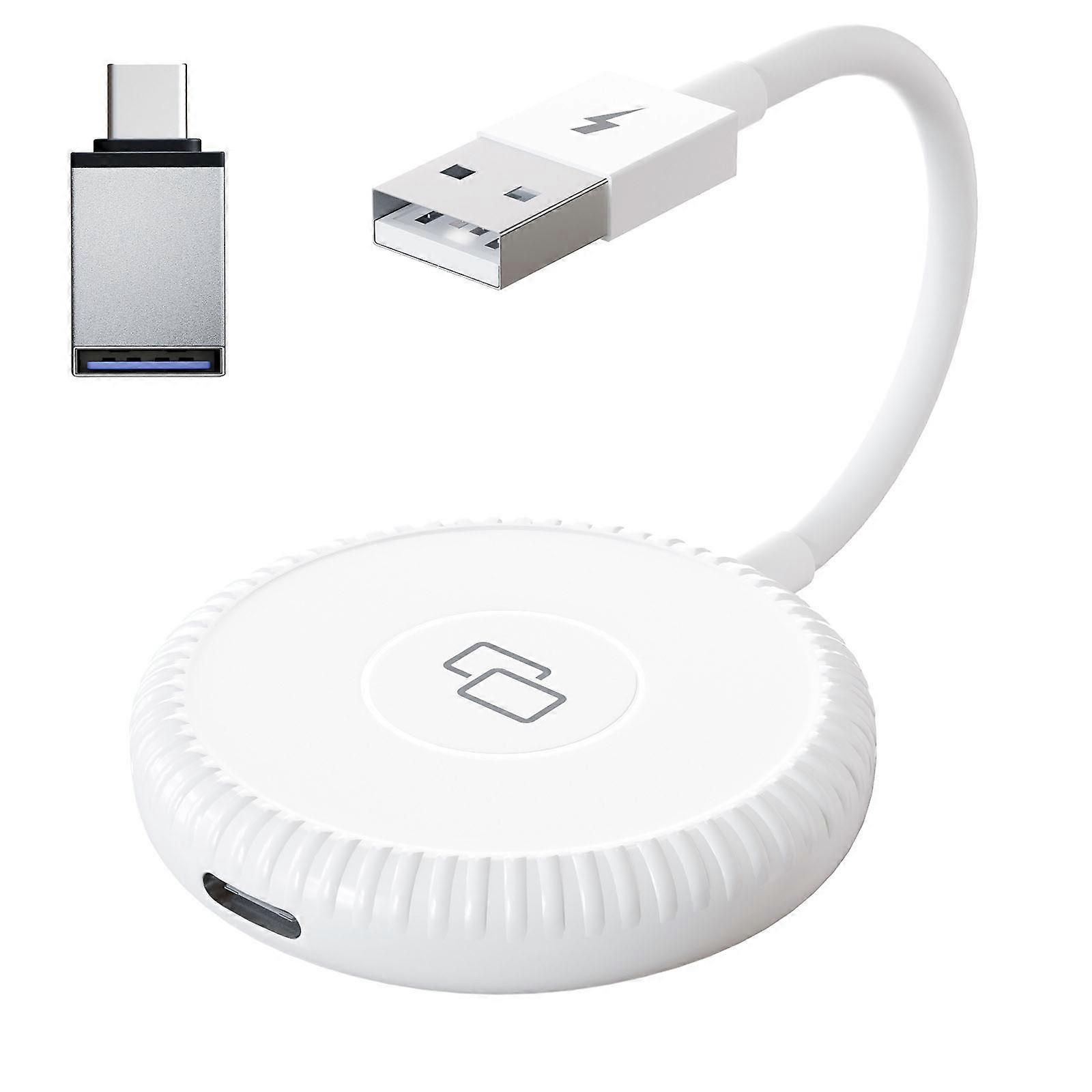Carplay Mirror Adapter Wired Carplay Mirrorring Dongle Phone Screen Mirroring Device for IOS Phones Round