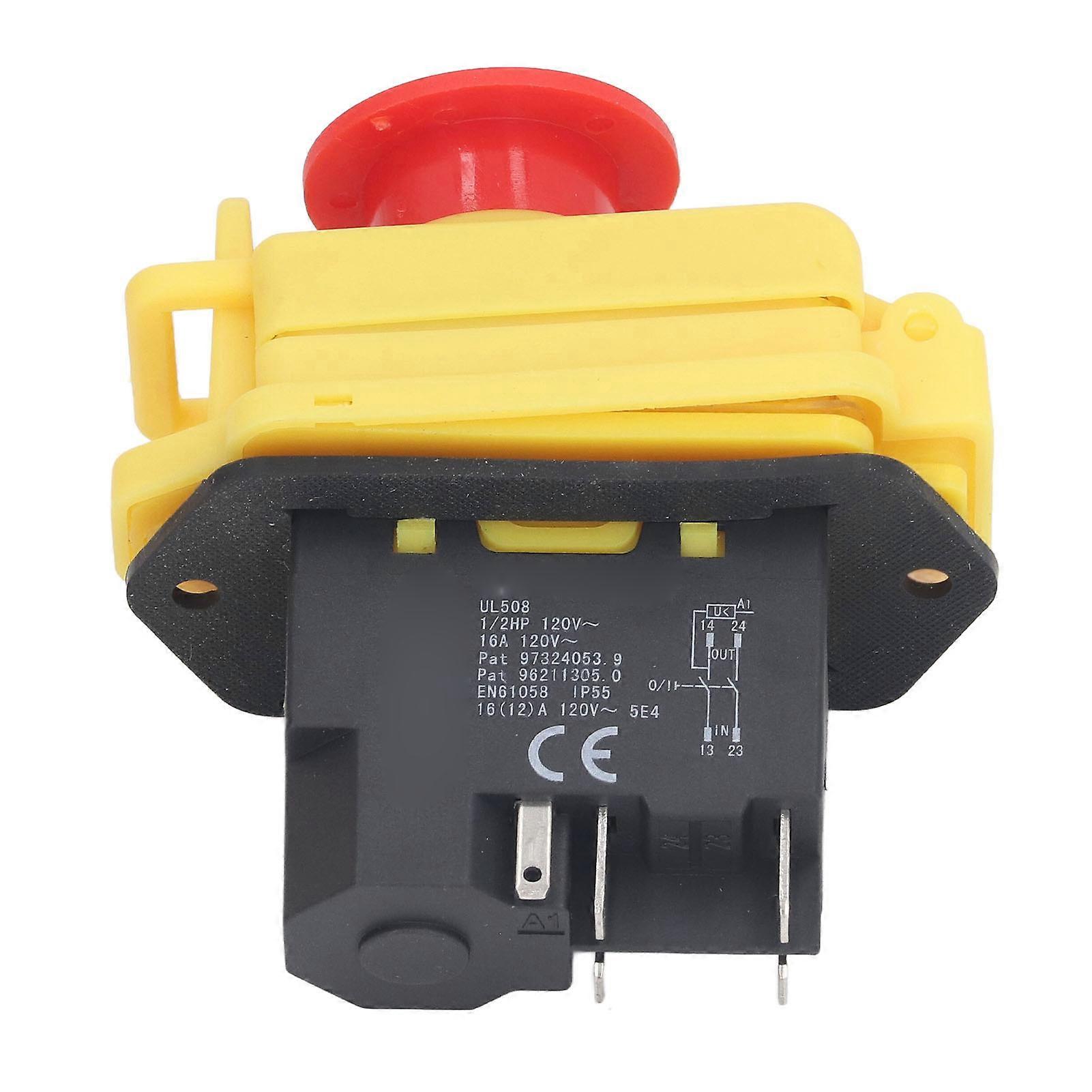 thumbnail image 2 of KJD17B Machine Safety Switch – 5 PIN 250V 16A Waterproof Push Button Start/Stop Switch With Cover, IP55 2 of 12