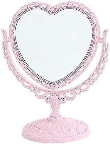 7-inch heart-shaped mirror countertop mirror magnifying double-sided rotatable vanity mirror bathroom