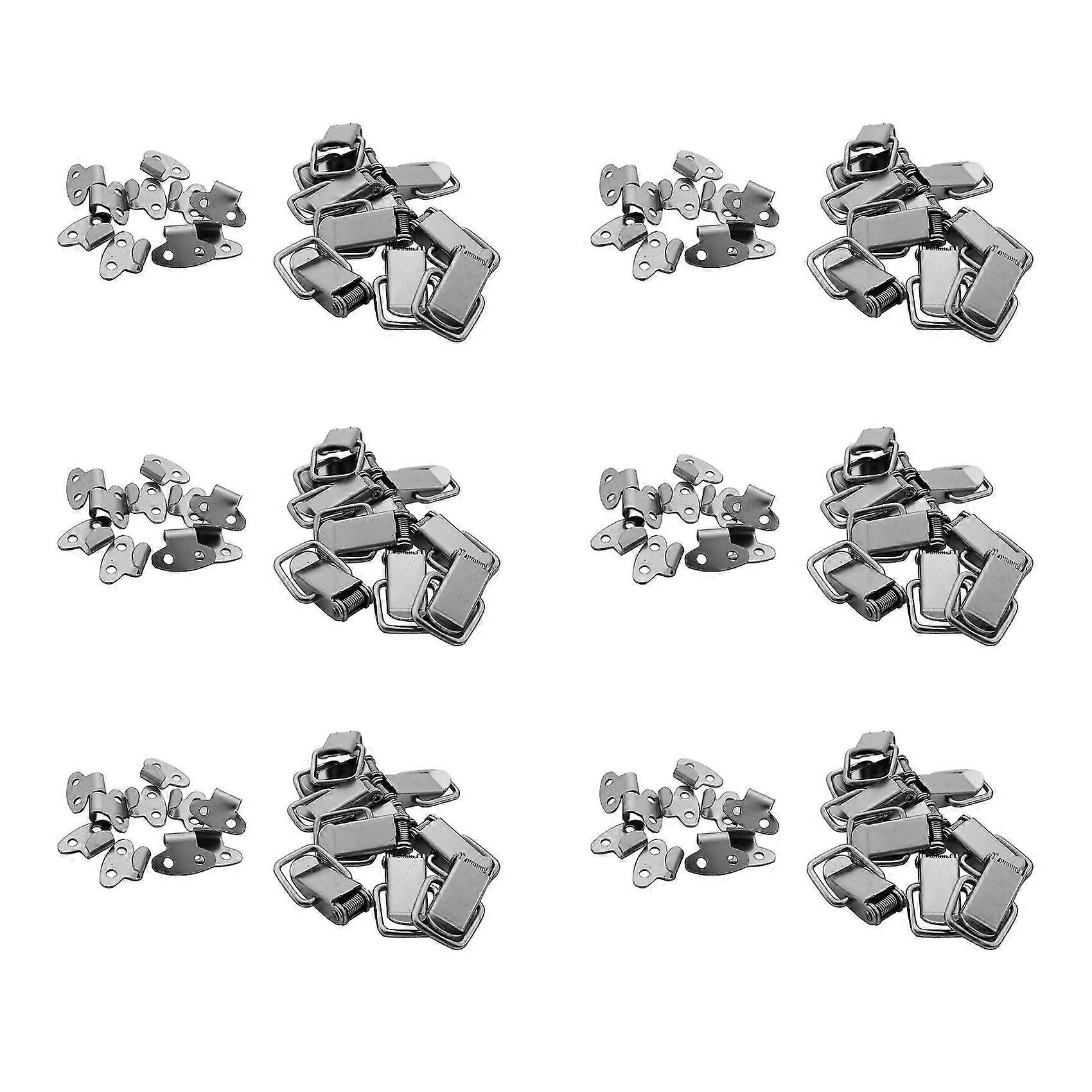 60pcs Cabinet Spring Loaded Iron Straight Loop Toggle Latch 45mm Length
