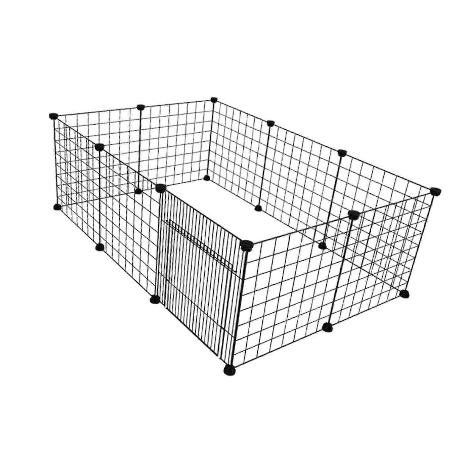 Clôture de porte d’isolation pour animaux de compagnie Parc pour chien facile à assembler pour lapin Teddy Hérisson noir
