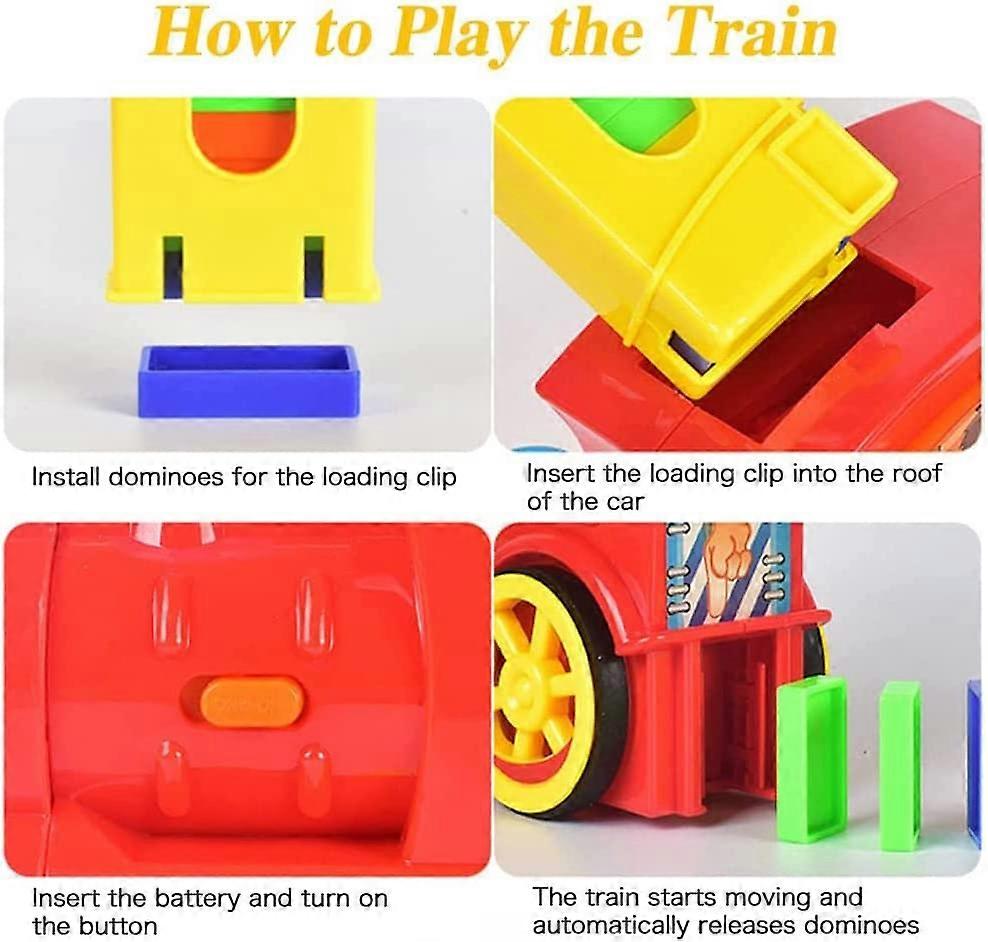 OBEST 200Pcs Jouets Train Domino Style D'espace, Train Électrique Domino avec Lance Roquettes d'avion, Automatique Rallye Train Empilés Blocs Domino Enfants, Jouets éducatifs pour Garçons et Filles