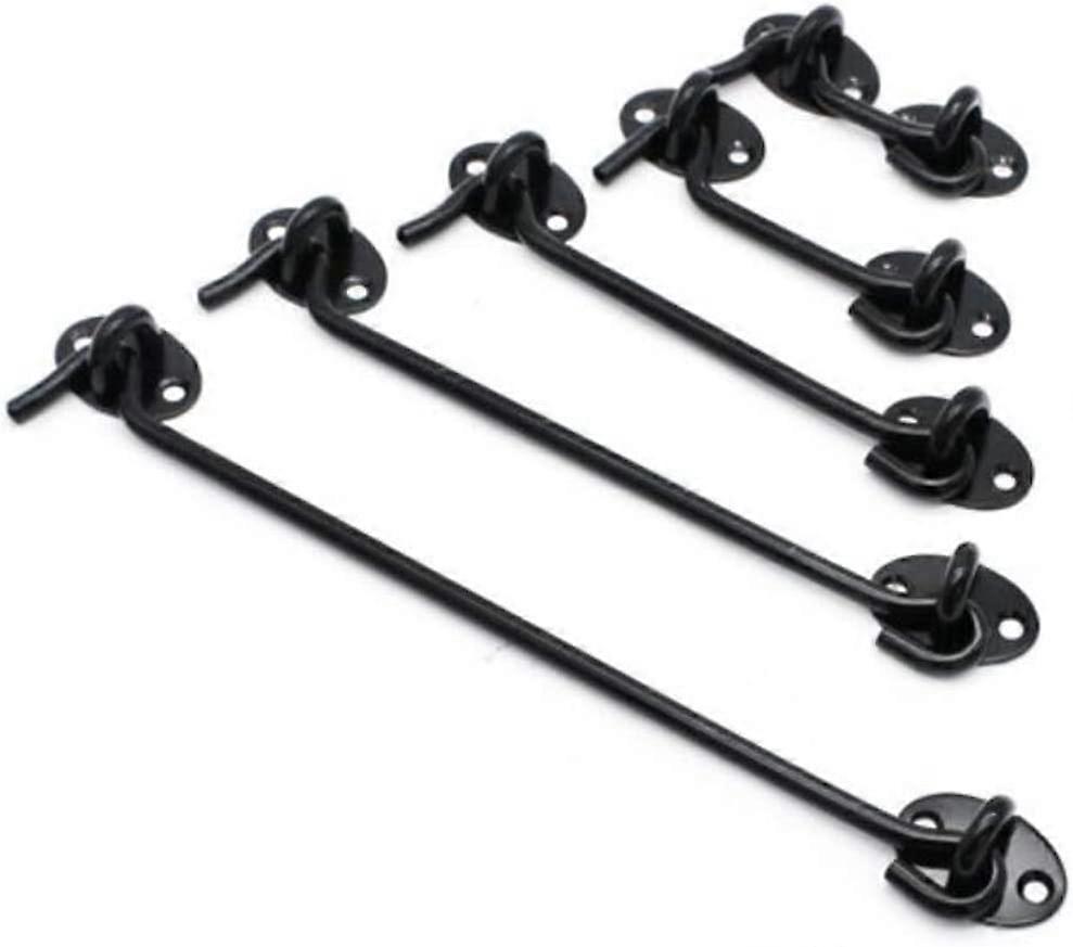 Hooks for sliding doors and windows in stainless steel (black) 5 pieces