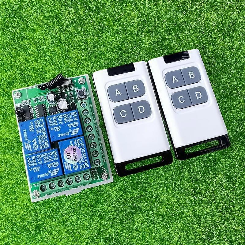 433MhHZ Remote Control Switch for Light Door  Garage Universal Remote DC12V 24V 4CH Relay Radio Receiver and Remote Controller