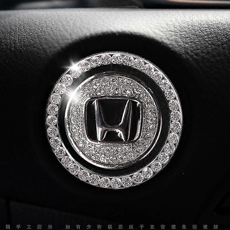 1 Pcs Crystal Rhinestone Apply Honda Car Engine Start Stop Decoration Ring, Bling Car Accessories, Push To Start Button, Key Ignition & Knob Bling Ri