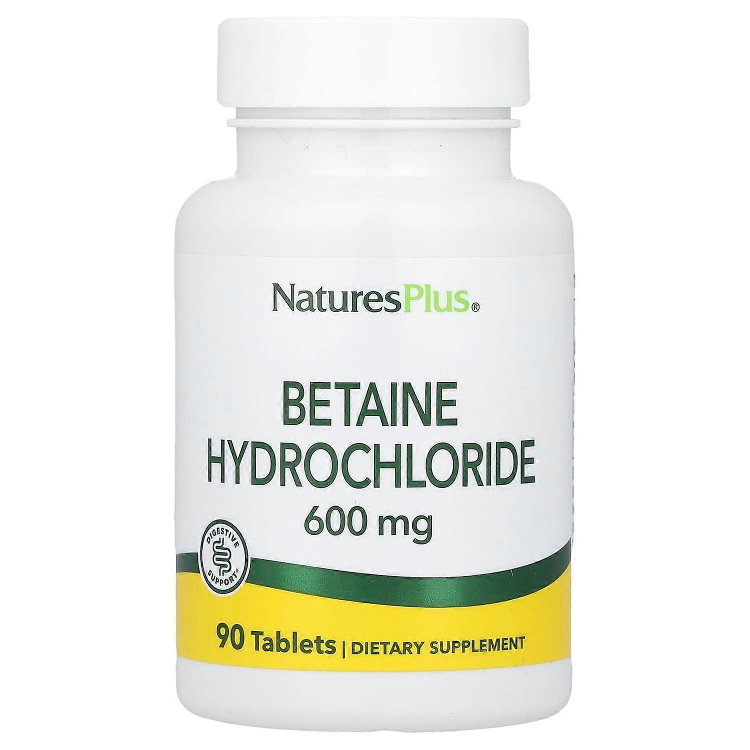 NaturesPlus, Betaine Hydrochloride, 600 mg, 90 Tablets