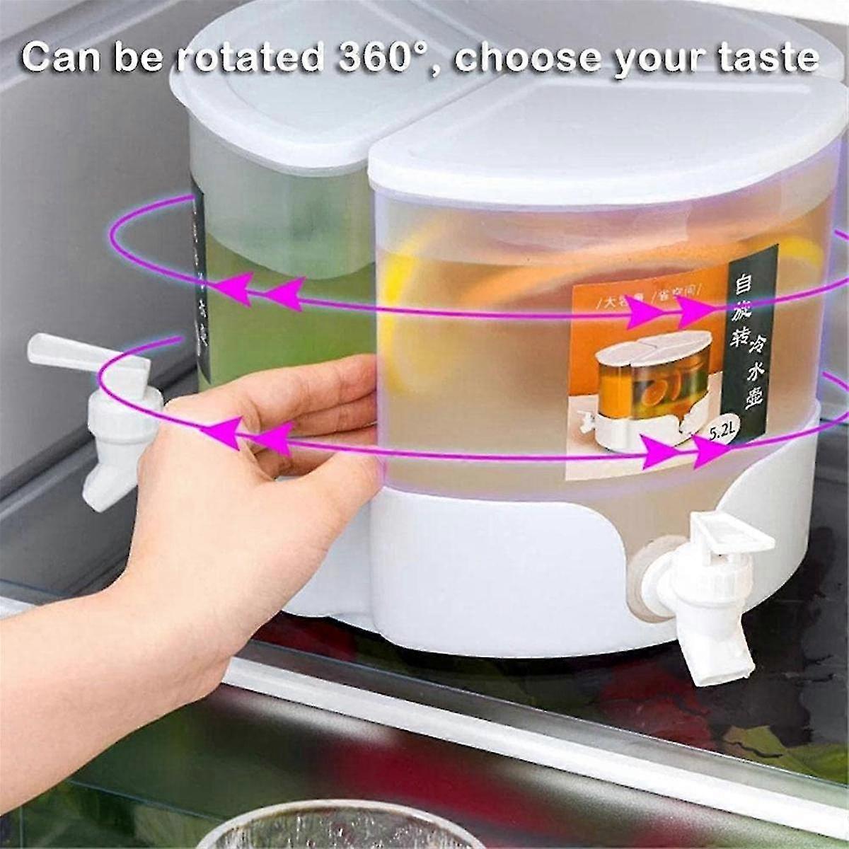 Compartment Rotating Cold Water Bottle Beverage Machine for Refrigerator Cold Water Container Split