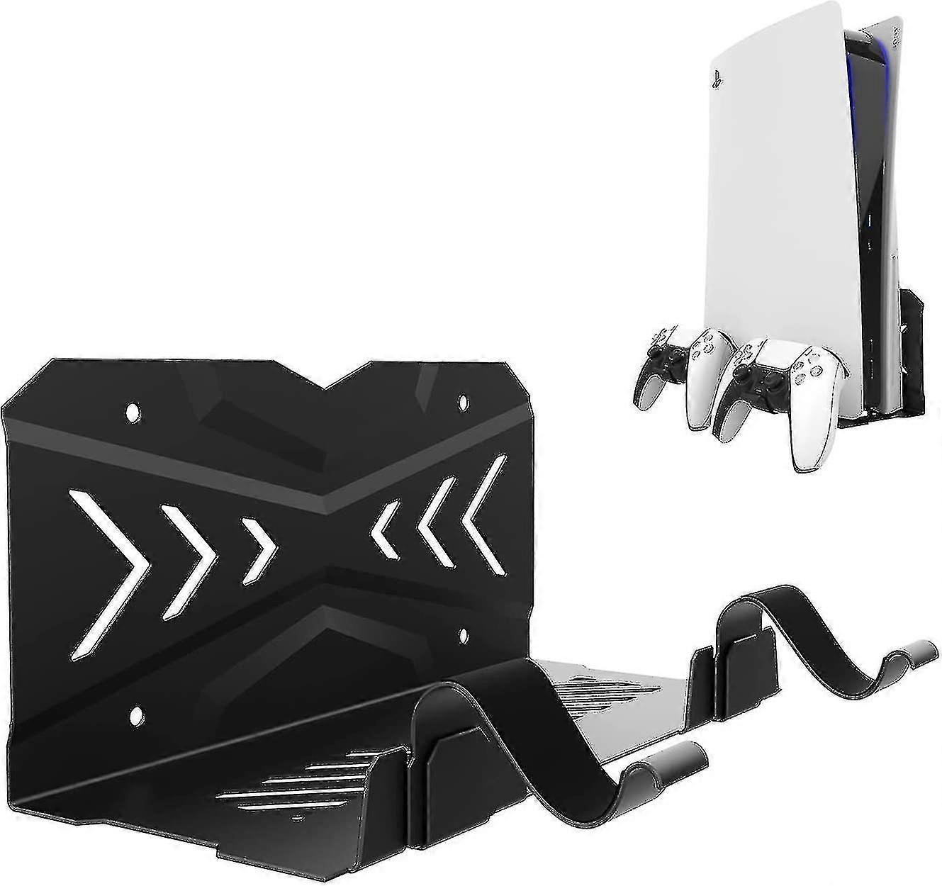 Wall Mount Compatible For Ps5, Metal Wall Mount Kit With 2 Detachable Controller Holder Accessories
