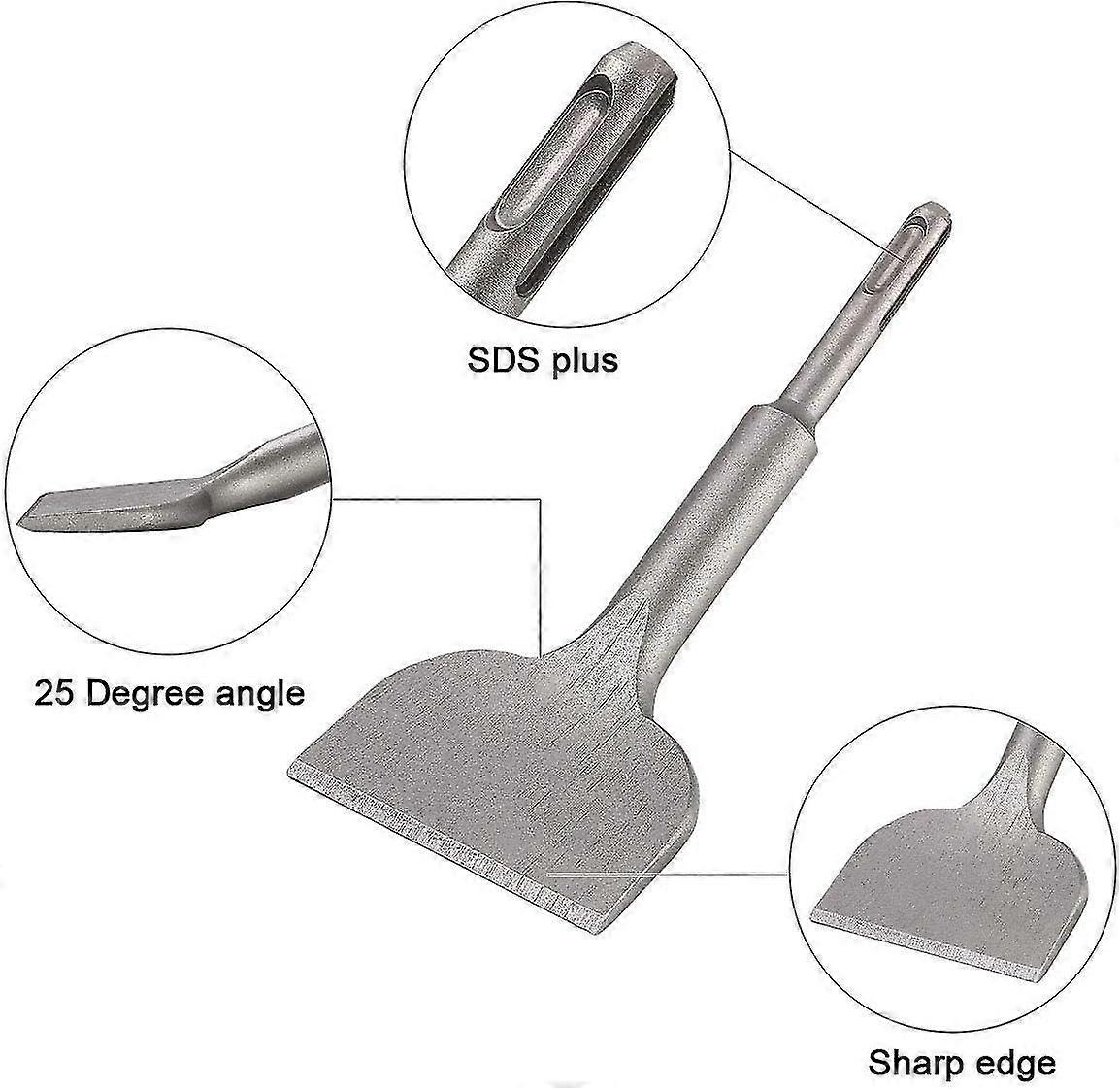 Dłuto do płytek Sds Plus, wysokiej jakości seria przedłużeń 165 mm x 75 mm, zakrzywione dłuto do płytek ceramicznych i podłogowych Happy H