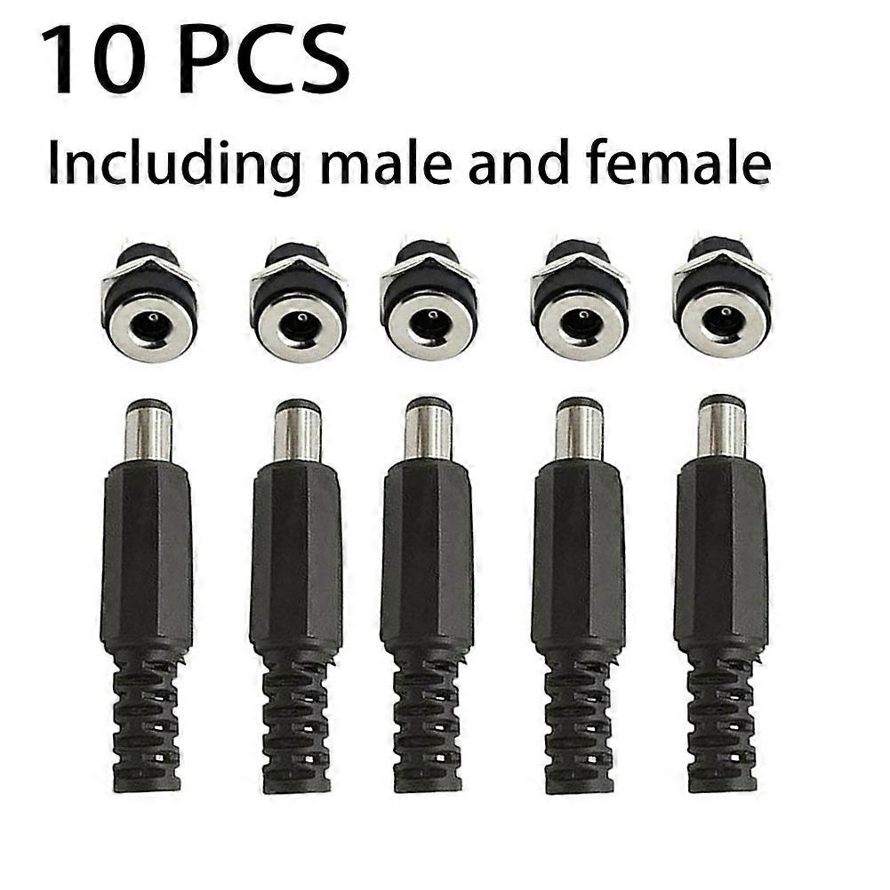10 PcsDC Panel Brackets Male Barrel Plug Female Socket Panel Installation DC 12V Power Connector Connector Plug Maintenance Tool