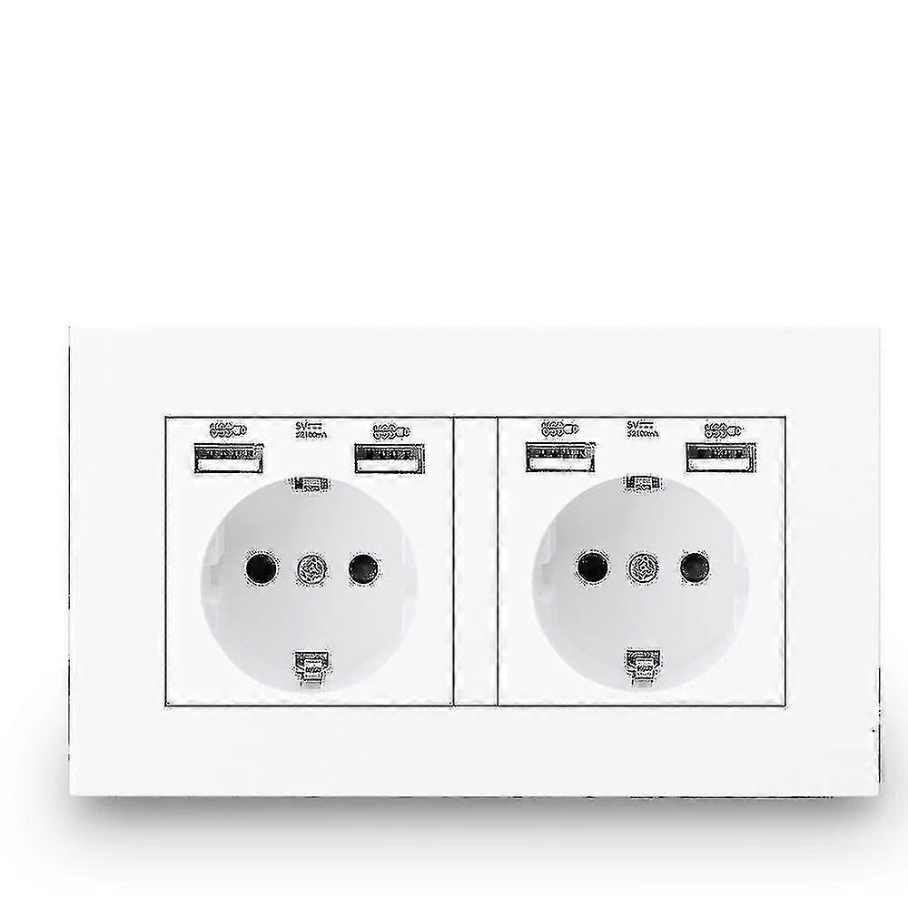 16a Usb Outlet-double Frame Socket