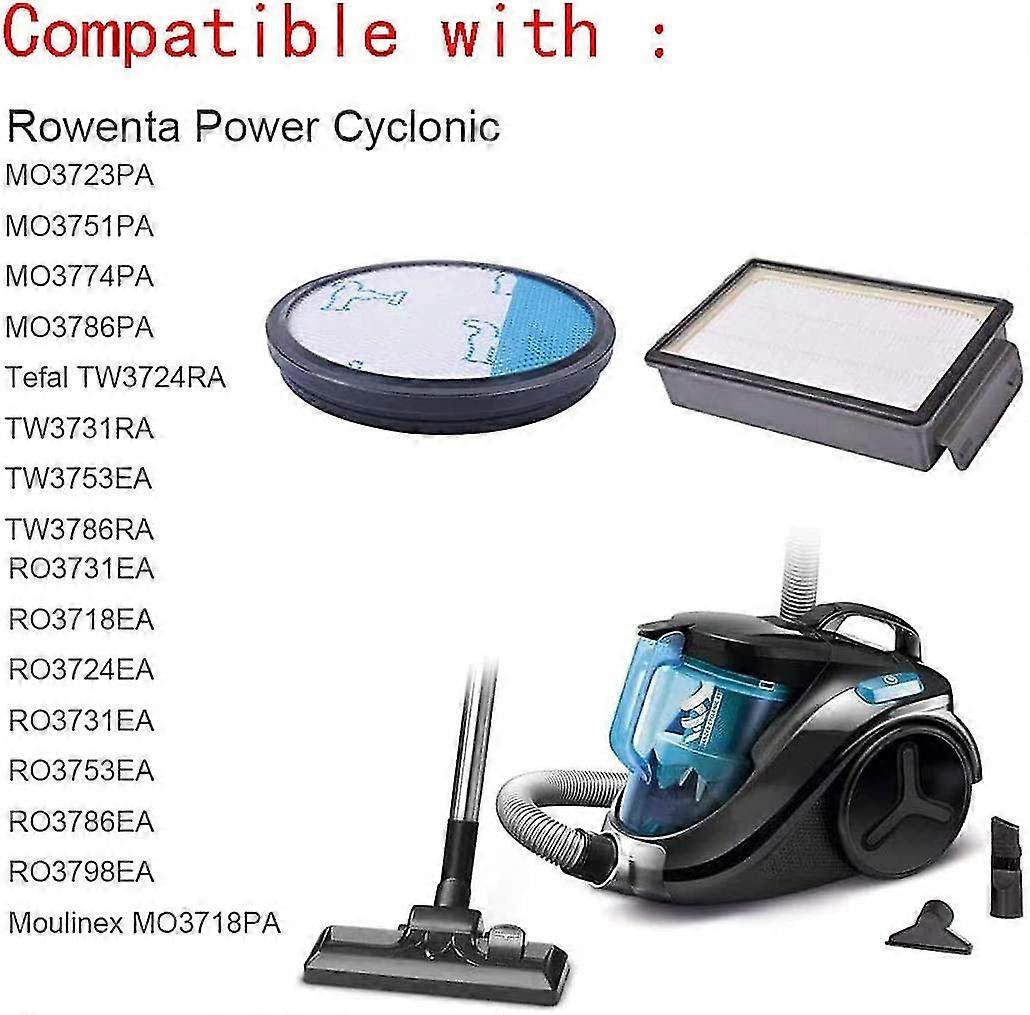 2 Filter For Rowenta Zr005901 Moulinex Tefal Compact Power Cyclonic Rowenta Ro3731ea, Ro3753ea, Ro3786ea Vacuum Cleaners