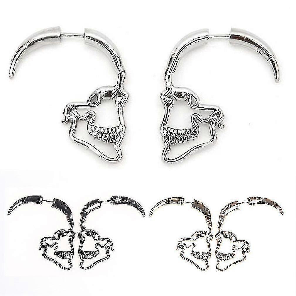 Ear Studs Multicolored Hollow Skull Eardrops Earrings Alloy For Festival