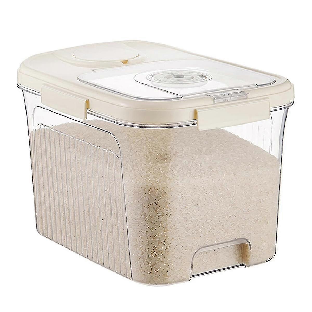 Rice Container, Rice Storage Box Plastic Food Tip Sealed Proof For Kitchen
