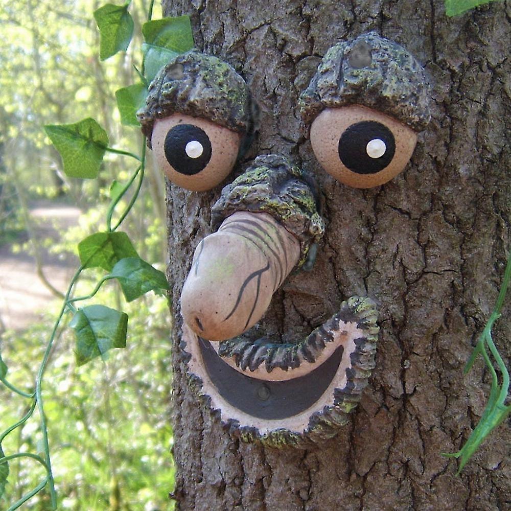Tree Face Old Man Tree Trunk Weatherproof Hanging Tree Decoration Decorative Garden