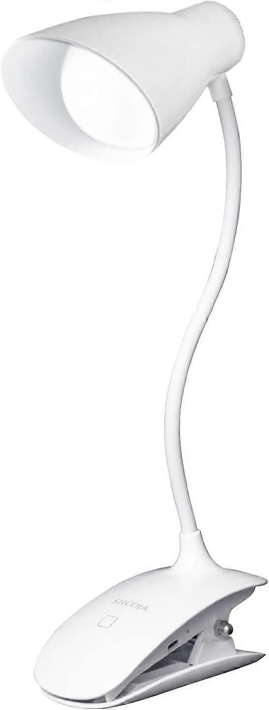 Reading Light, Rechargeable Reading Light Lamp in 3 Brightness Modes, Touch Control, 5500-6000k Adjustable Neck Clip Reading Book Light, Clip-on Light