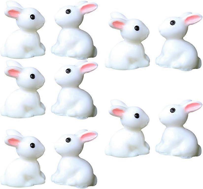 Set of 10 Miniature Fairy Garden Rabbit Ornaments