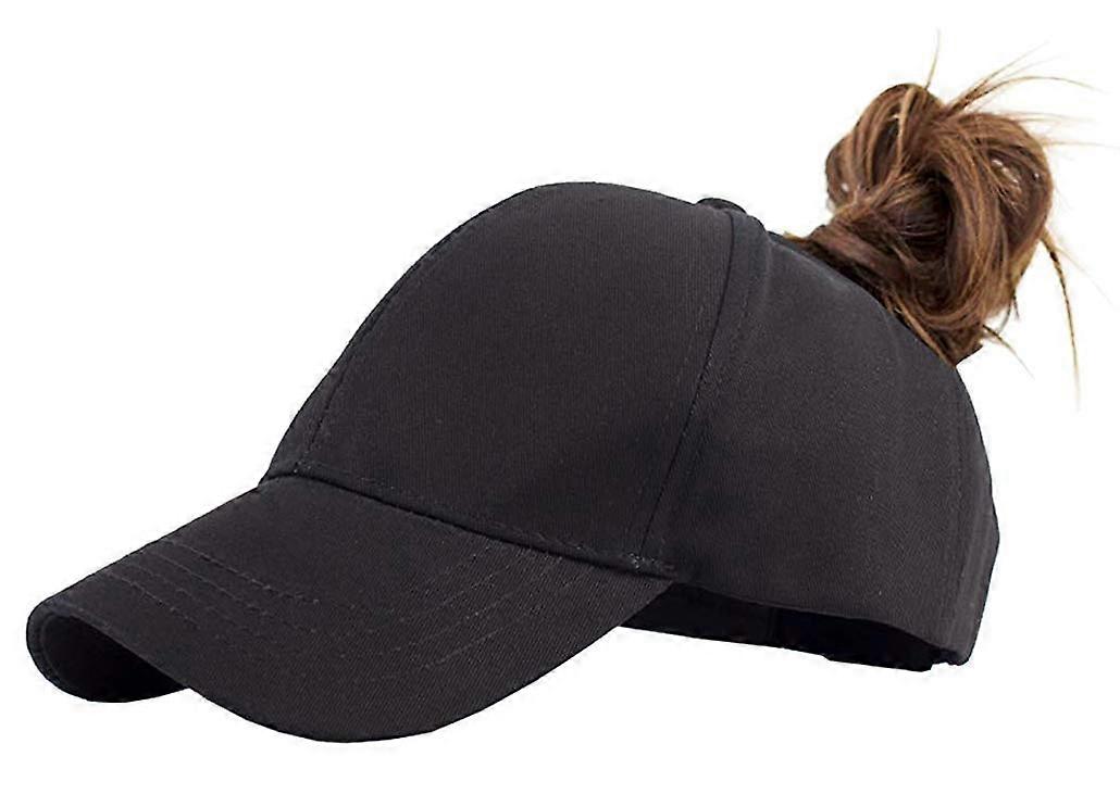 Women's Ponytail Baseball Cap Adjustable Ponycaps Messy Bun Ball Hat