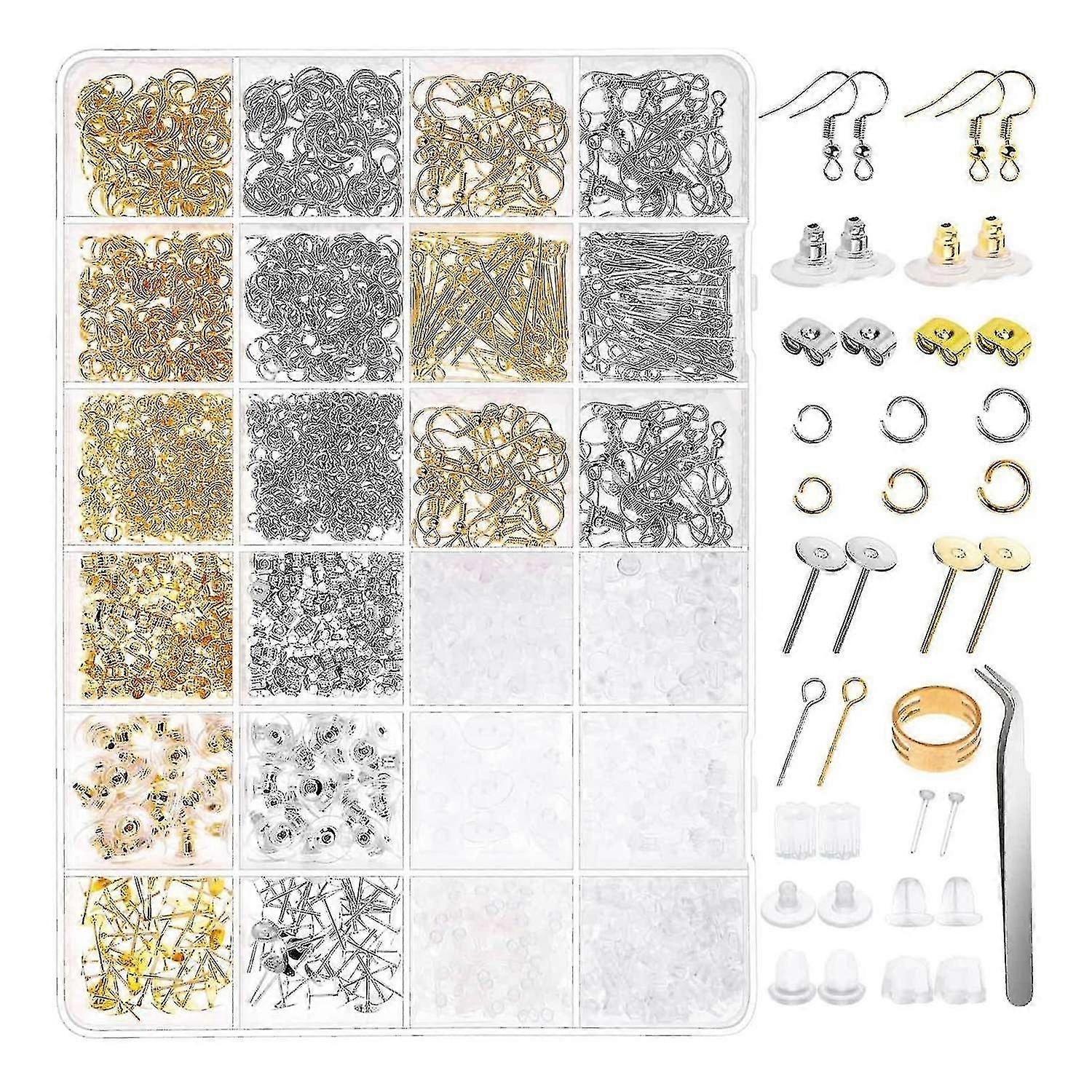 2480pcs Earring Making Kit With Earring Hooks, For Jewelry Making