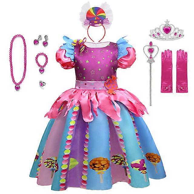open lace back dress Shiny Top Candy Color Layered Ruffle Princess Dress, Light Pink / 4 main image 1