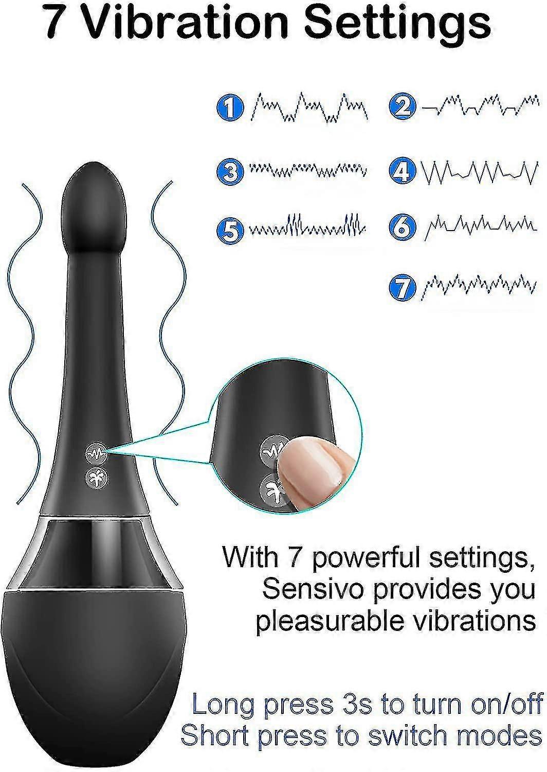 Automatic Electric Enema Bulb With 7 V-modes & 3 Speeds,anti Back-flow Silicone Anal Douche For Men Women Reusable, Enema Kit For Colon Cleansing