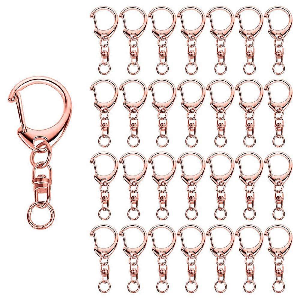 50 Pcs Gold Keychain, Spring Snap Key Ring with Chain and Jump Rings, DIY Key Chain Parts for Craft