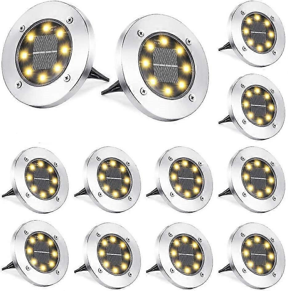 Solar Ground Lights,12pack Solar Pathway Lights Waterproo For Patio Pathway Lawn Yard