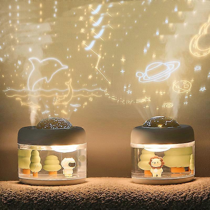 Multifunctional rotating large-capacity mini usb wireless projection humidifier