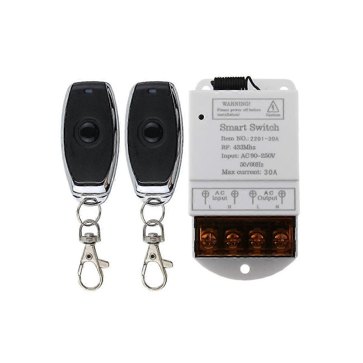 High Power Ac90-250v 30a 433mhz Remote Control Switch Rf Relay Receiver And Transmitter For Water P