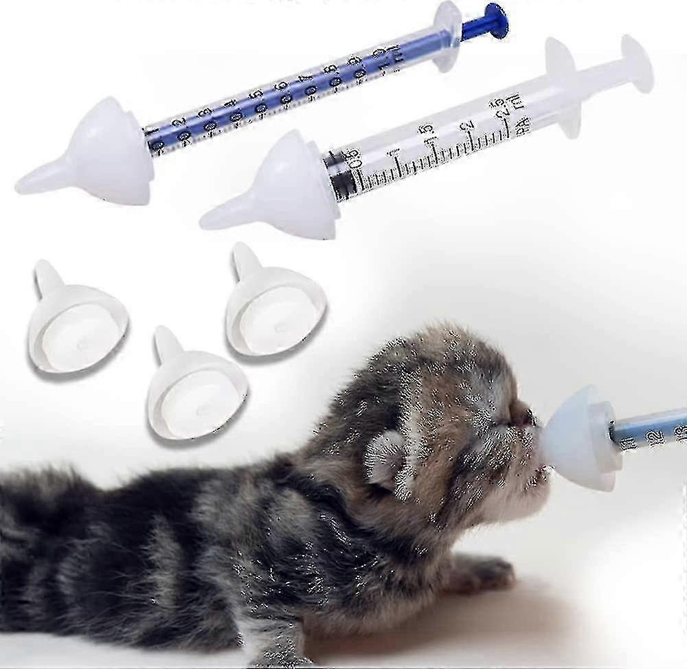 وعاء الحليب سيليكون تغذية الحلمة والمحاقن للقطط حديثي الولادة ، الجراء ، الأرانب ، الصغيرة (2 قطعة)