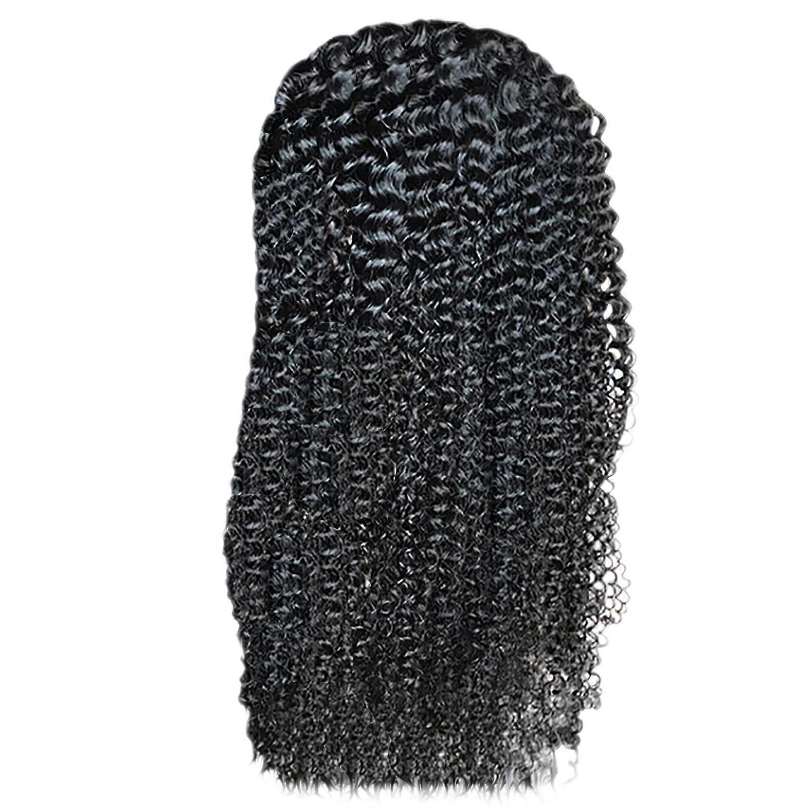 Flye Perruque en dentelle avant Longs cheveux bouclés Maïs Fouet Laine Perruque bouclée Couvre-chef