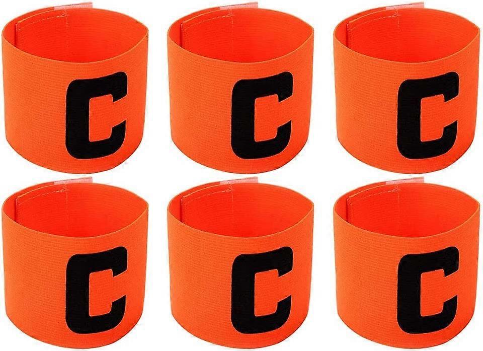 6 Pieces Of Brassard Of Elastic Football Captain Bands Of Adjustable Football Basketball Player For Young Adults