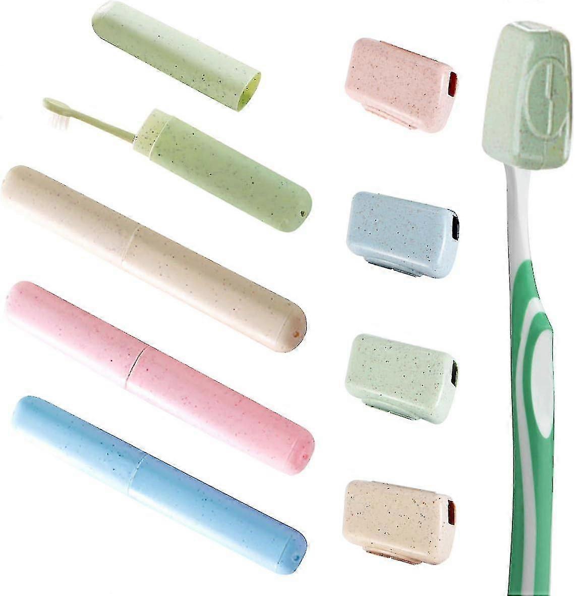 Packung mit 8 Weizenstroh Tragbare Zahnbürsten-Zahnbürstenkoffer