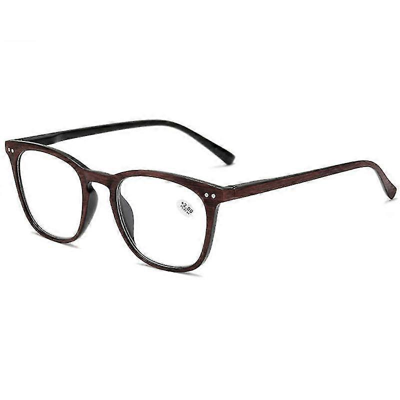 Reading Glasses, Retro Square Wood Grain Glasses For The Elderly