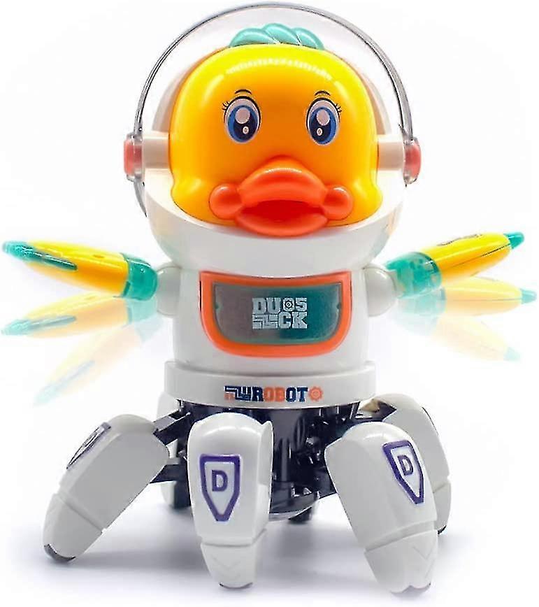 Robot Space Duck Játék elektromos játék fénnyel és hanggal, táncoló robot csecsemőknek tervezett űrelemekkel