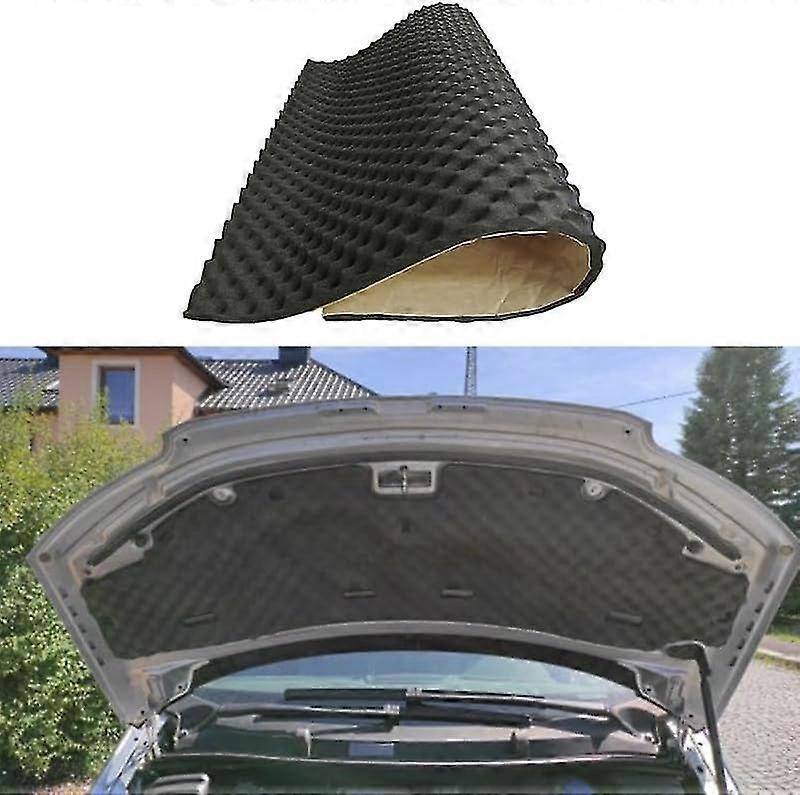 車のフードエンジンファイアウォールヒートマットデッドナー防音防音断熱材消音フォーム-100x50cm-カラー:ブラック