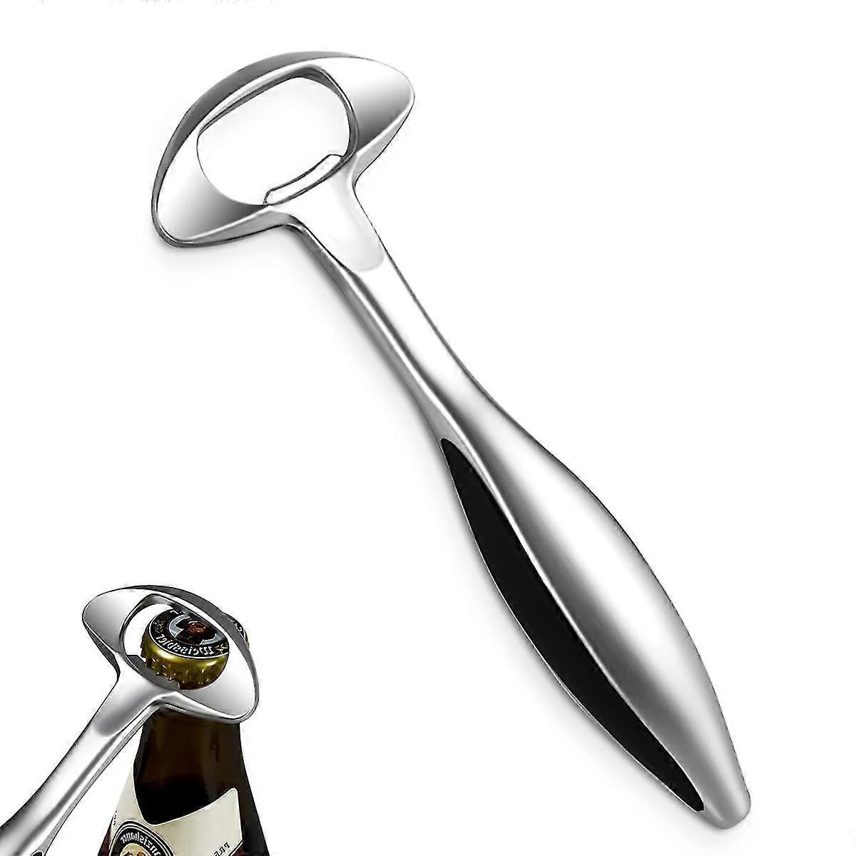 ブラックコーティングされたハンドル付きビールドリンクボトルオープナー、お父さんの恋人男性のための面白いボトルオープナーベストギフト、ガーデンバー、ホームパブ、プロフェッショナルグレードに適用