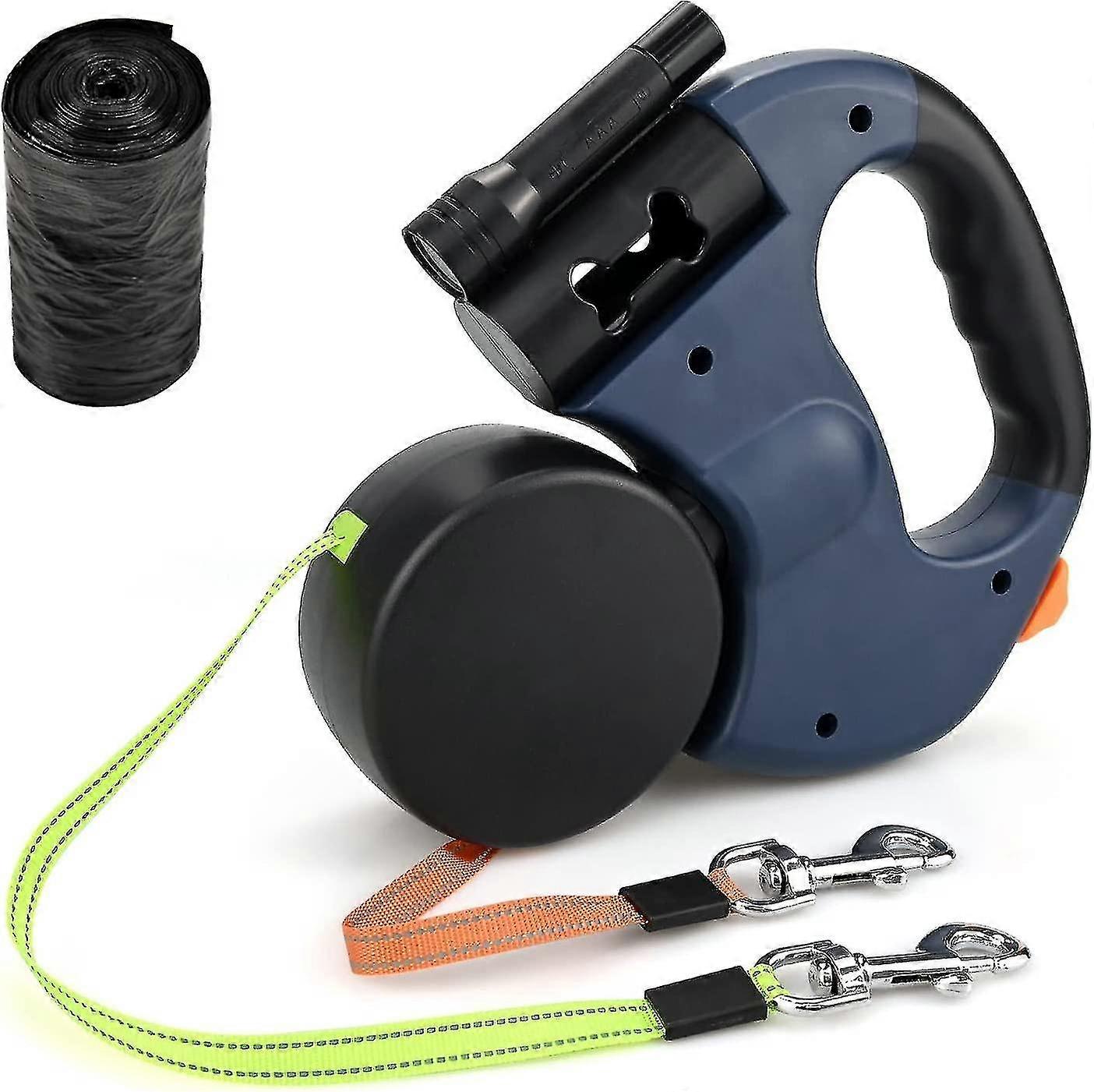Double Retractable Dog Lead, Reinforced Extendable With Non-slip Handle Dog