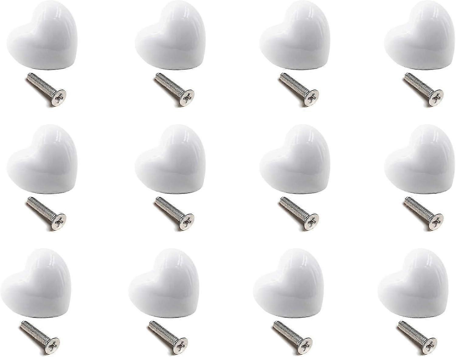 Ceramics Door Knobs Set Of 12 Handle Knobs Furniture Knobs For Kitchen Cupboards (white)