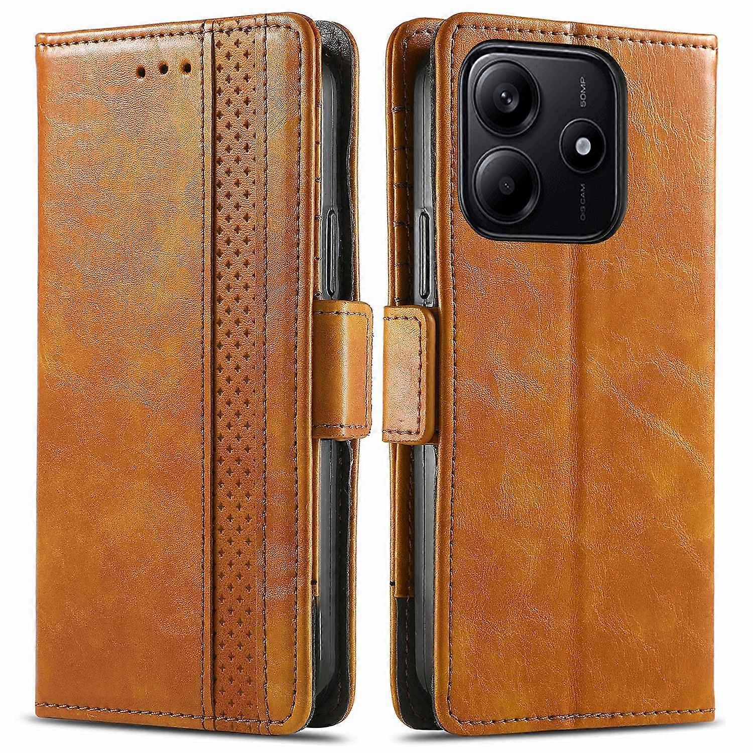 CASENEO 002 Series For Xiaomi Redmi Note 14 5G Case Stand Wallet Splicing PU Leather Cover - Light B