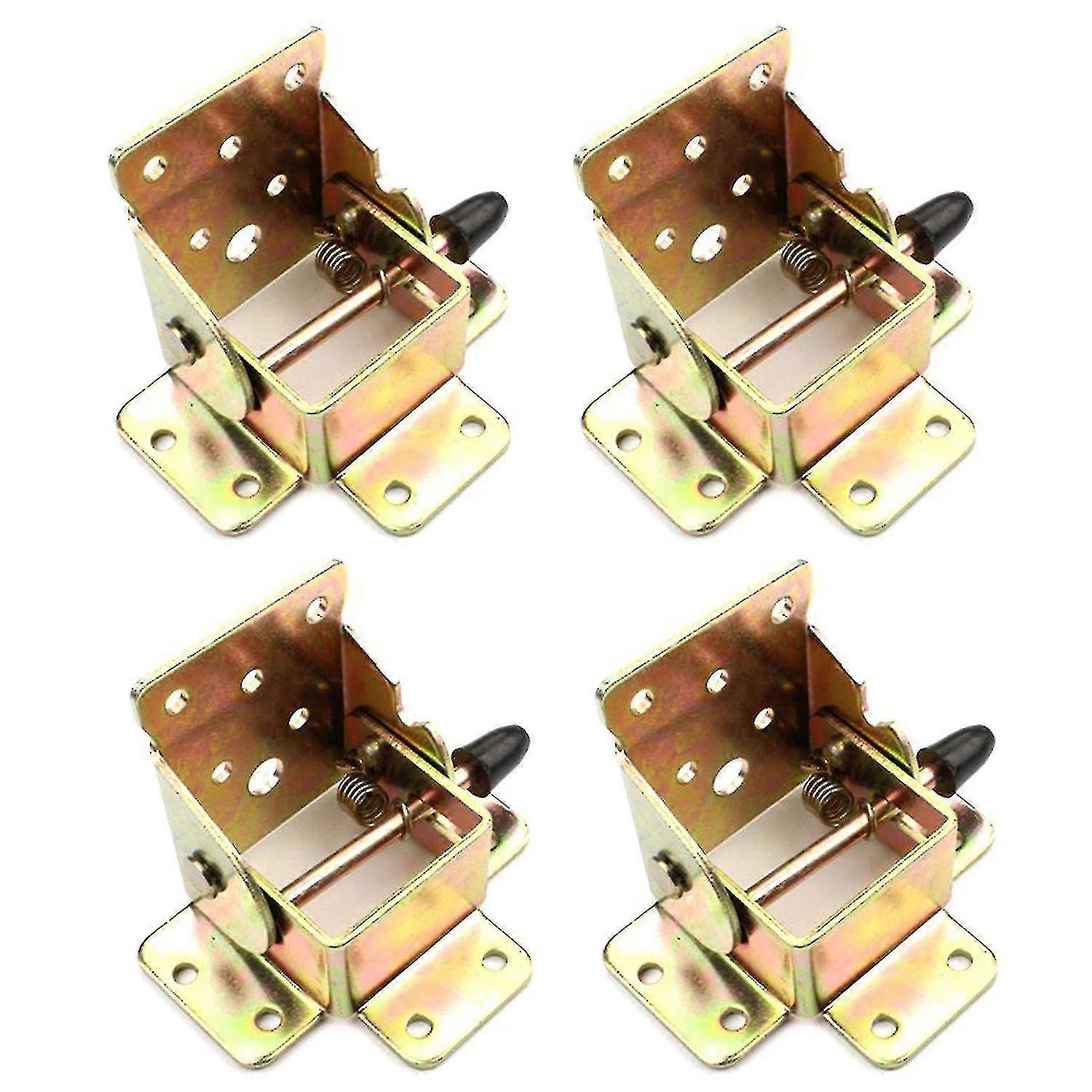 4pcs Locking Hinge Bearing Capacity Iron Folding Hinge Table Leg Brackets Folding Tools Jikaix