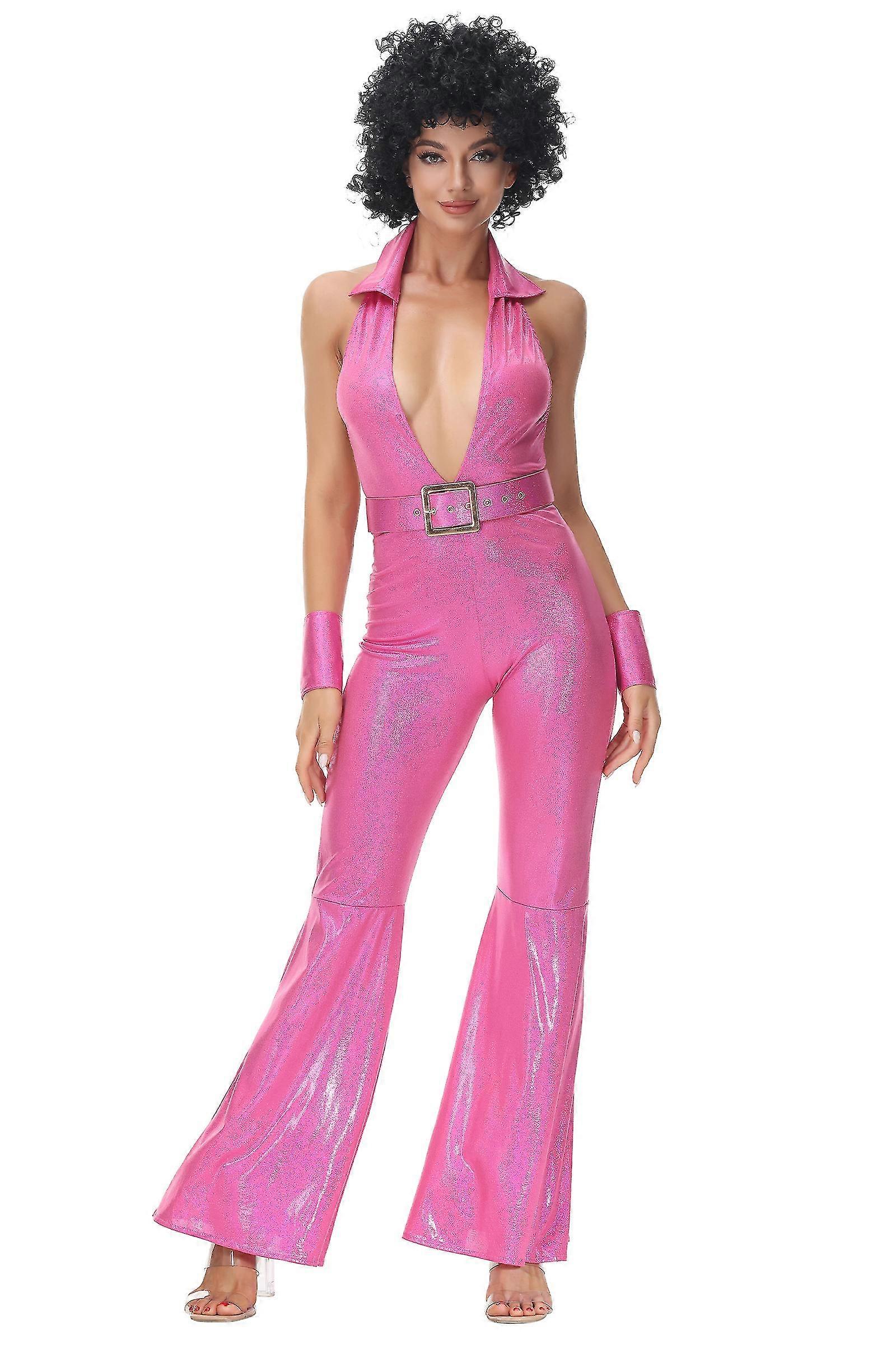 Halloween Rock Disco Cantante Femminile Costumi Donne Vintage anni '70 Anni  '80 Hippie Cosplay Costume Palcoscenico Performance Dancing Outfit
