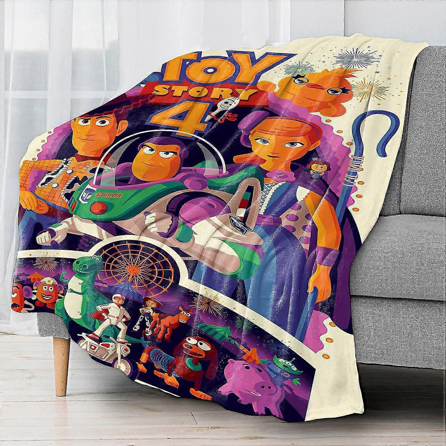 Toy Buzz Woody Cartoon Movie Flannel بطانية ، حجم كبير ، بطانيات صوف دافئة فائقة النعومة ، 100٪ ستوكات ، لأريكة Bedids10674